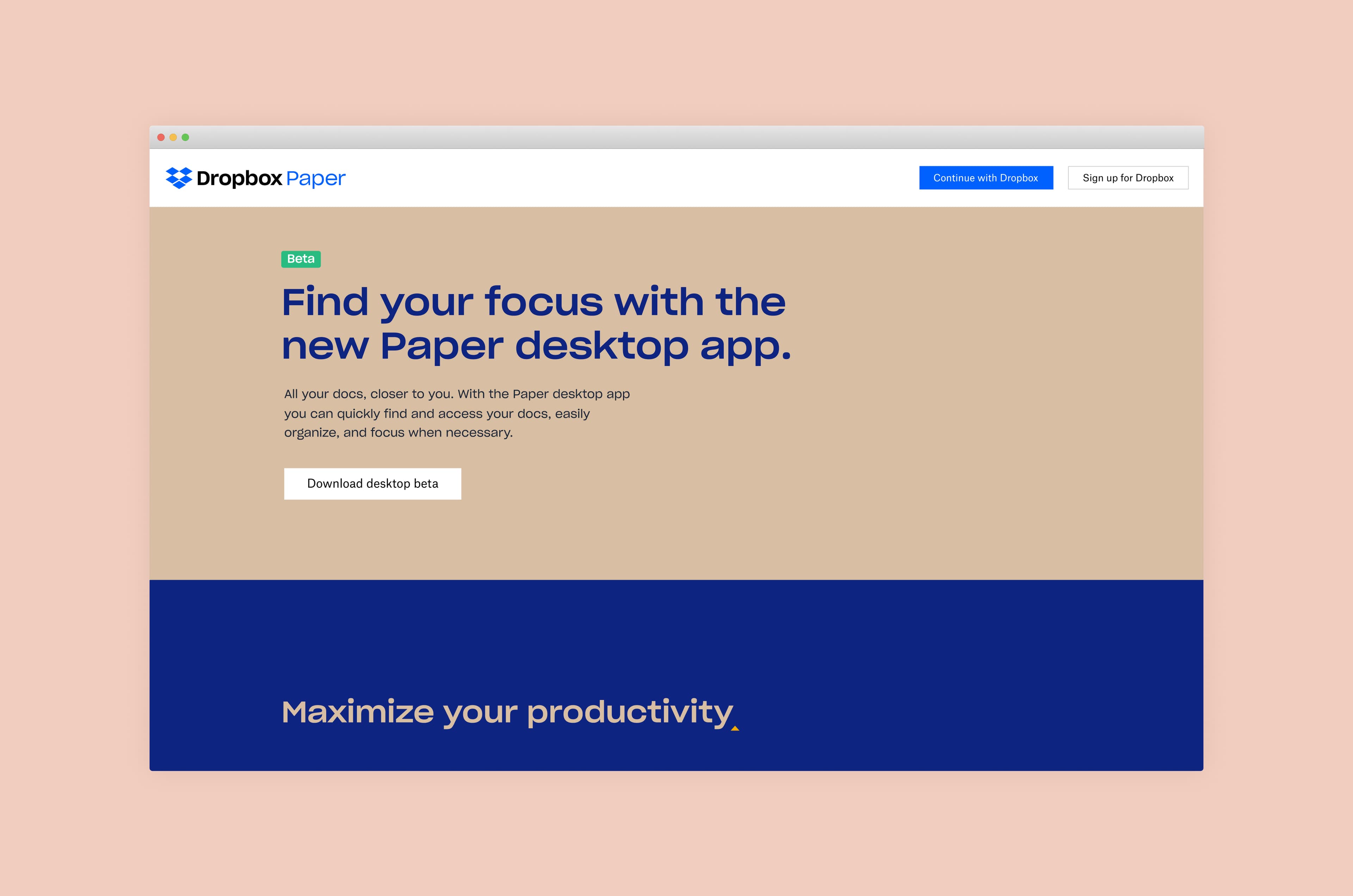 Paper Desktop beta page.